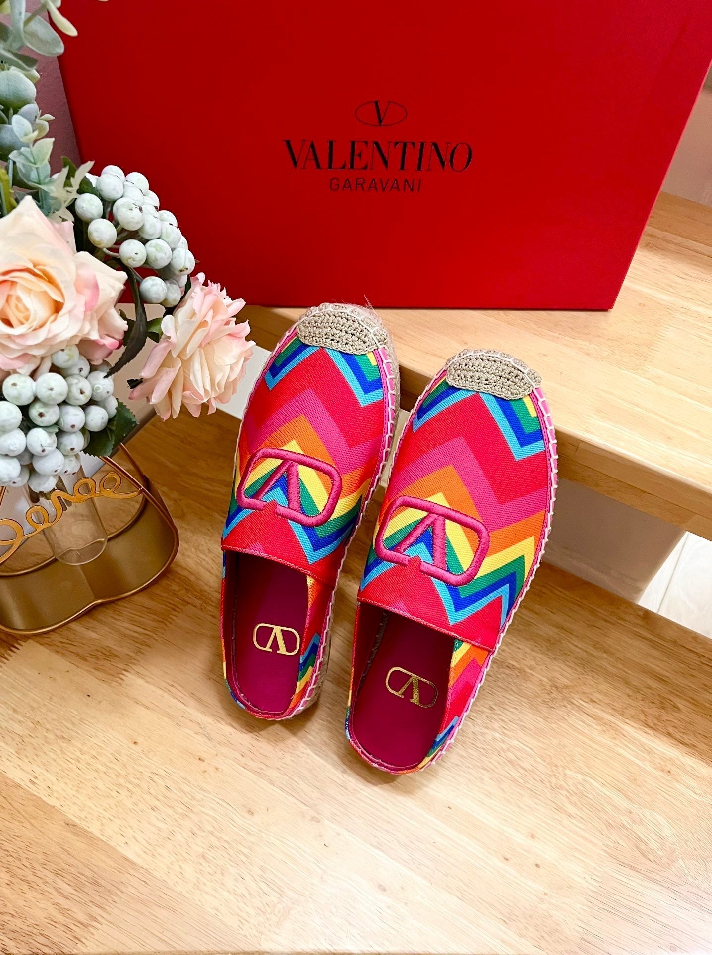GARAVANI PRINTED COLORFUL CANVAS MULE WITH EMBROIDERED LOGO - 35