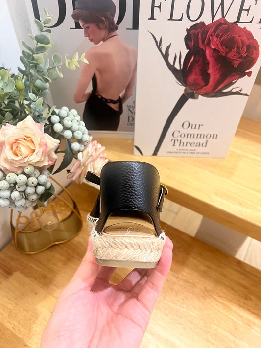 VALENTINO 26S ESPADRILLE SHOES IN BLACK CALFSKIN