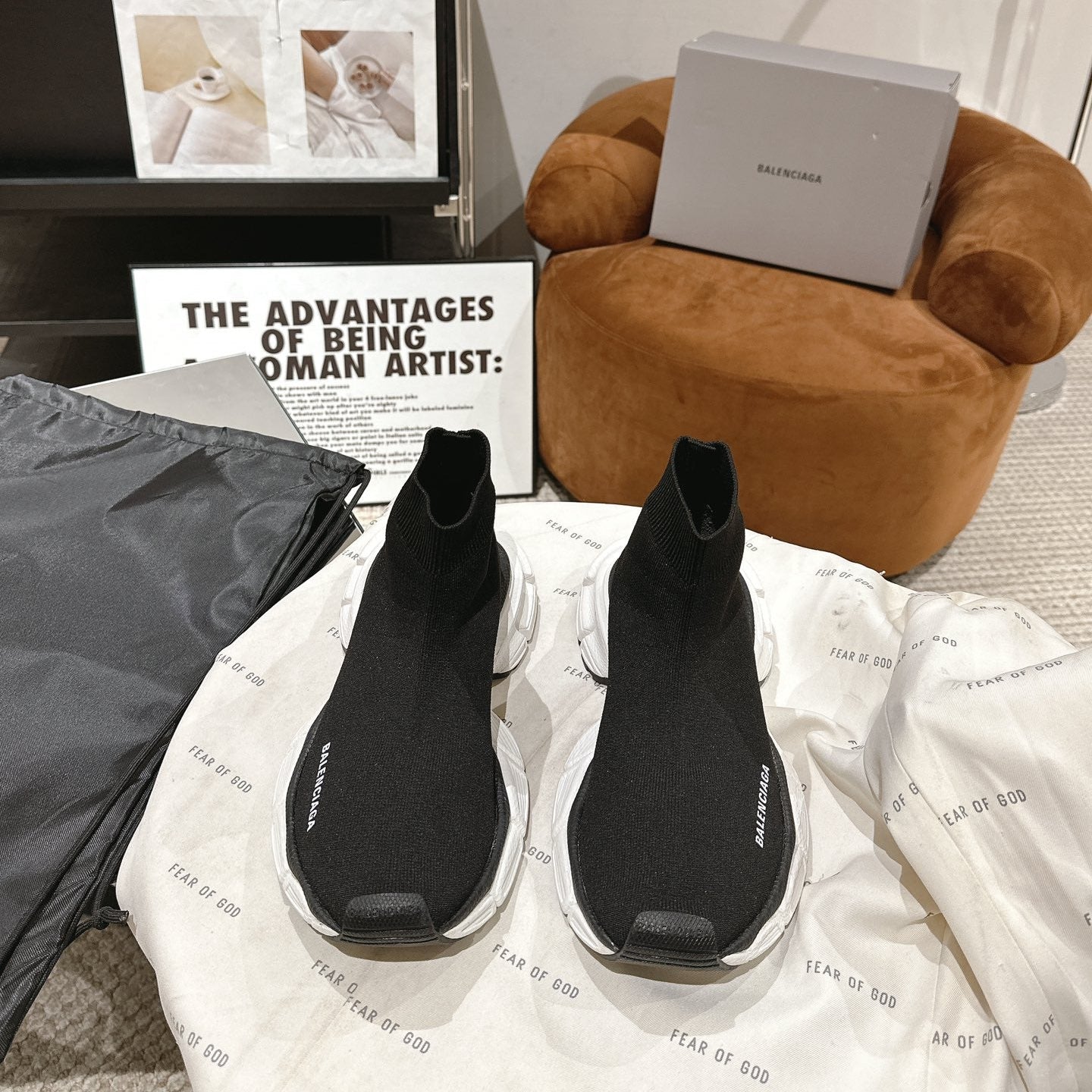 BALENCIAGA 25S SPEED TRAINER SNEAKERS 55 MM IN BLACK KNIT STYLE 1 - 35
