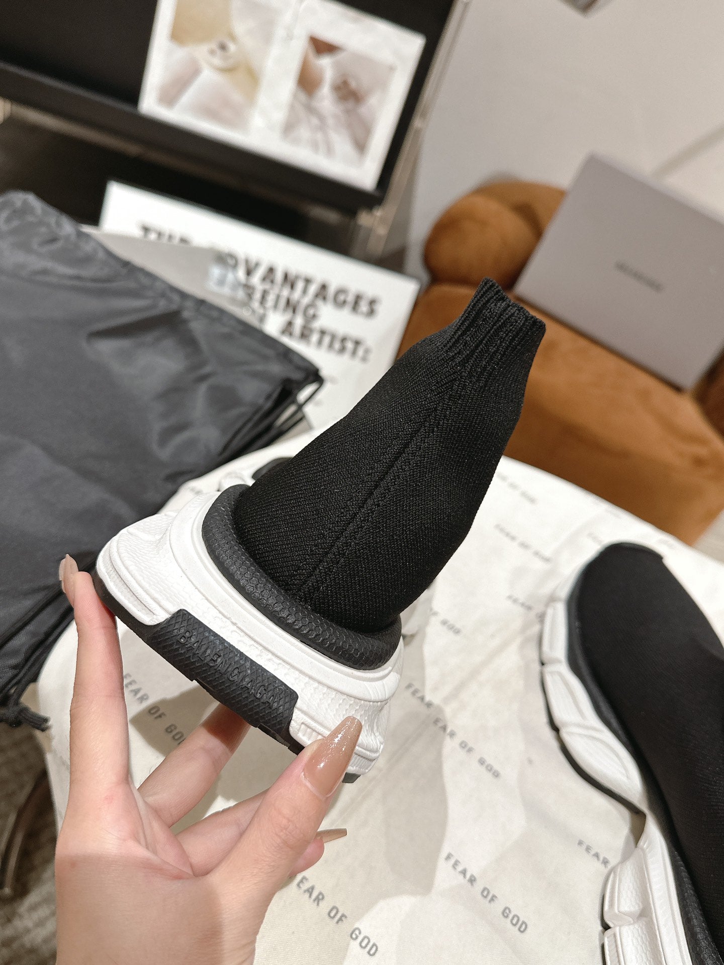 BALENCIAGA 25S SPEED TRAINER SNEAKERS 55 MM IN BLACK KNIT STYLE 1 - 35