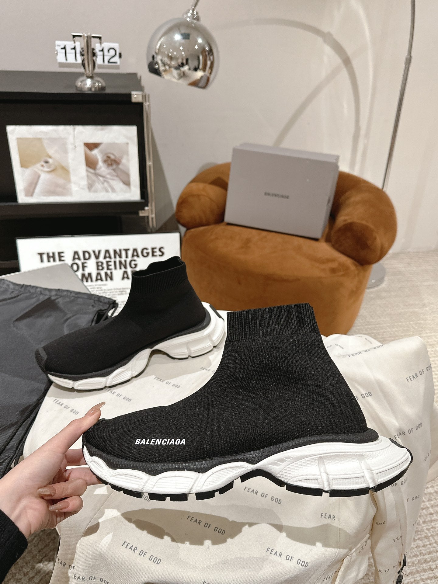 BALENCIAGA 25S SPEED TRAINER SNEAKERS 55 MM IN BLACK KNIT STYLE 1 - 35