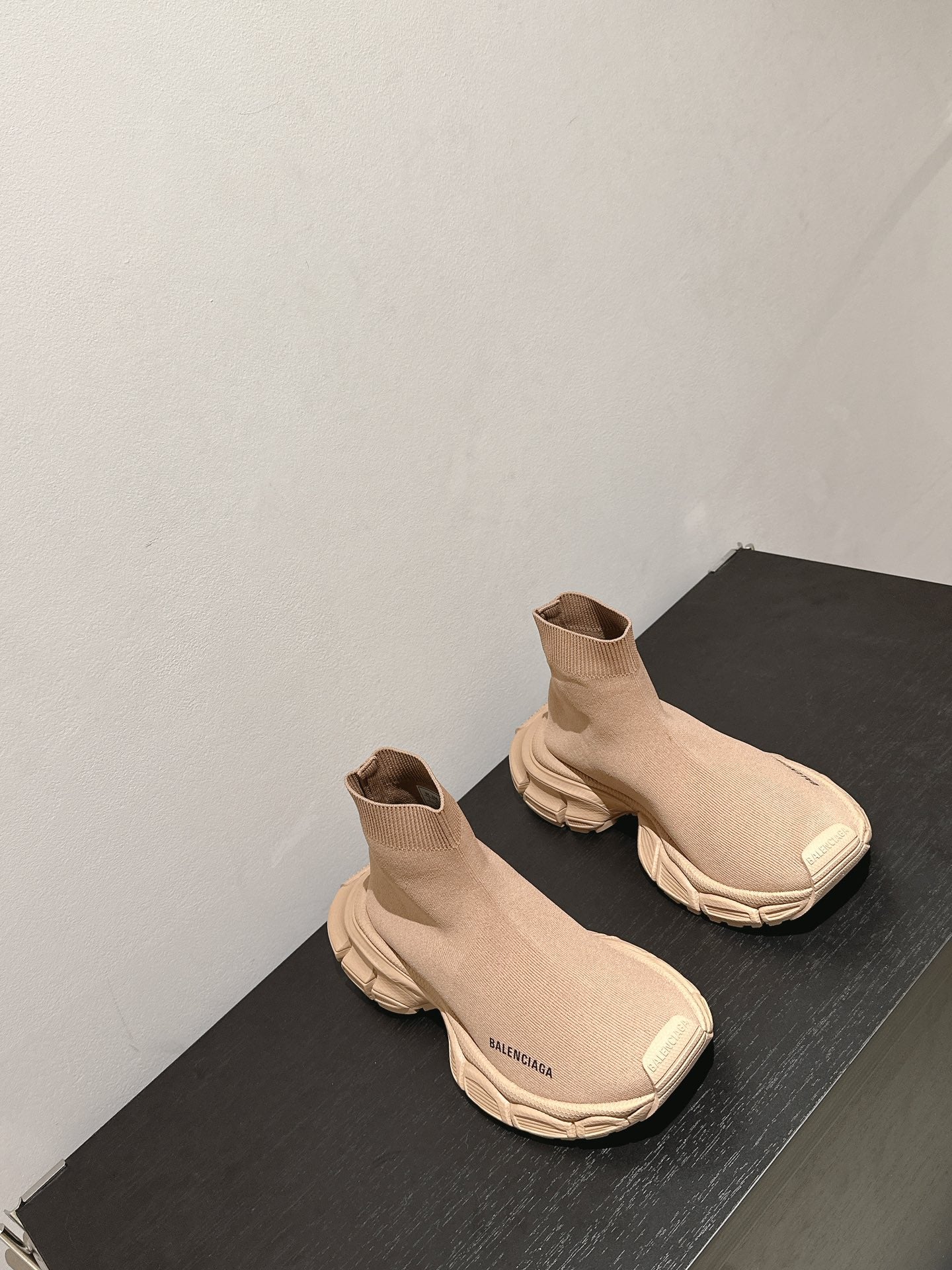 BALENCIAGA 25S SPEED TRAINER SNEAKERS 55 MM IN BEIGE KNIT - 35