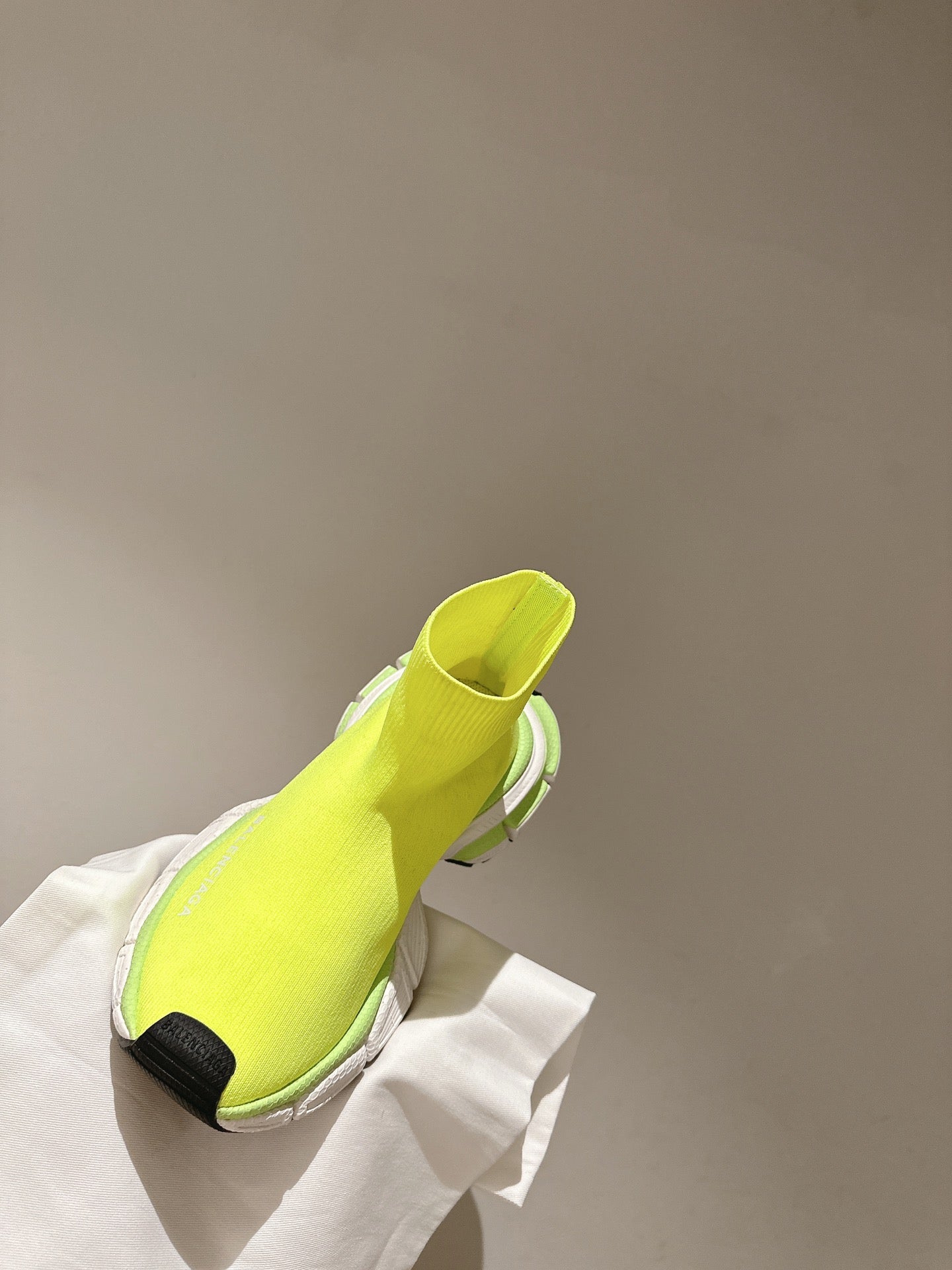 BALENCIAGA 25S SPEED TRAINER SNEAKERS 55 MM IN LIGHT LEMON YELLOW KNIT - 35