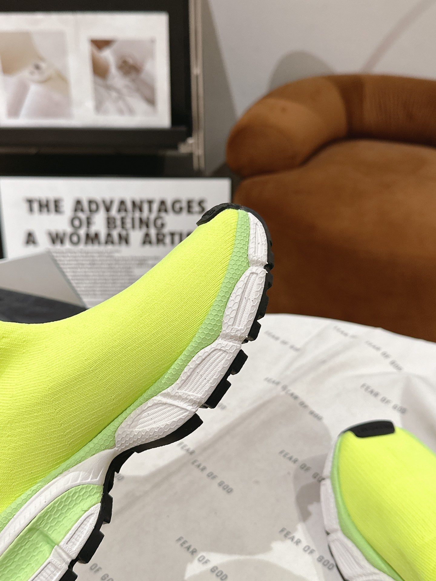 BALENCIAGA 25S SPEED TRAINER SNEAKERS 55 MM IN LIGHT LEMON YELLOW KNIT - 35