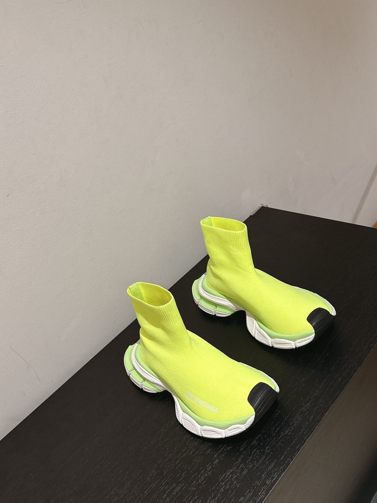 BALENCIAGA 25S SPEED TRAINER SNEAKERS 55 MM IN LIGHT LEMON YELLOW KNIT - 35