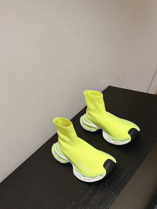 BALENCIAGA 25S SPEED TRAINER SNEAKERS 55 MM IN LIGHT LEMON YELLOW KNIT - 35