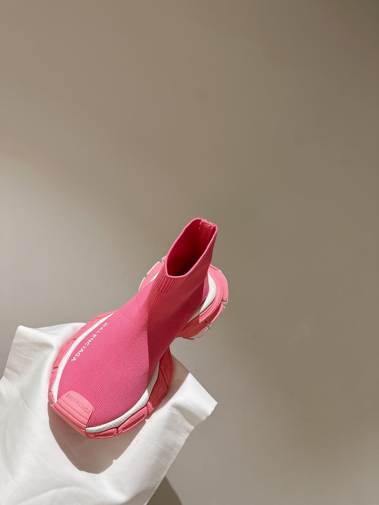 BALENCIAGA 25S SPEED TRAINER SNEAKERS 55 MM IN PINK KNIT - 35