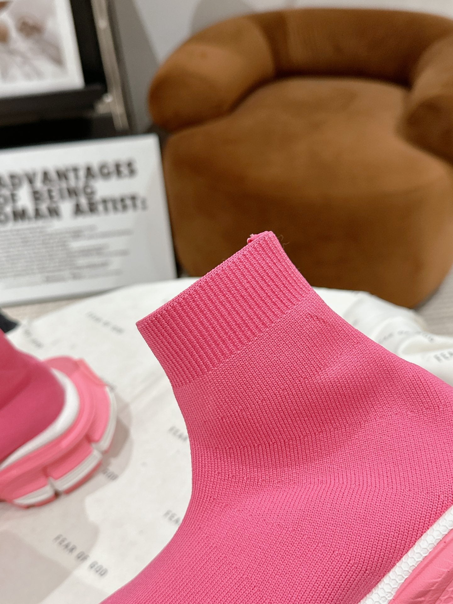 BALENCIAGA 25S SPEED TRAINER SNEAKERS 55 MM IN PINK KNIT - 35