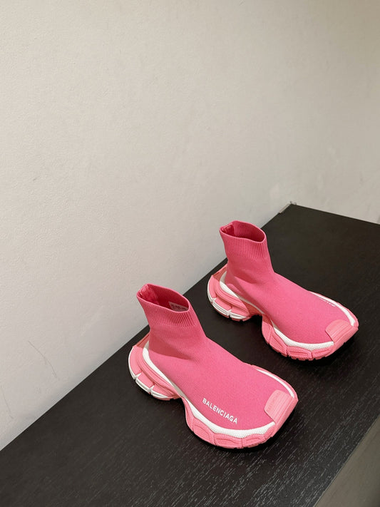 BALENCIAGA 25S SPEED TRAINER SNEAKERS 55 MM IN PINK KNIT - 35
