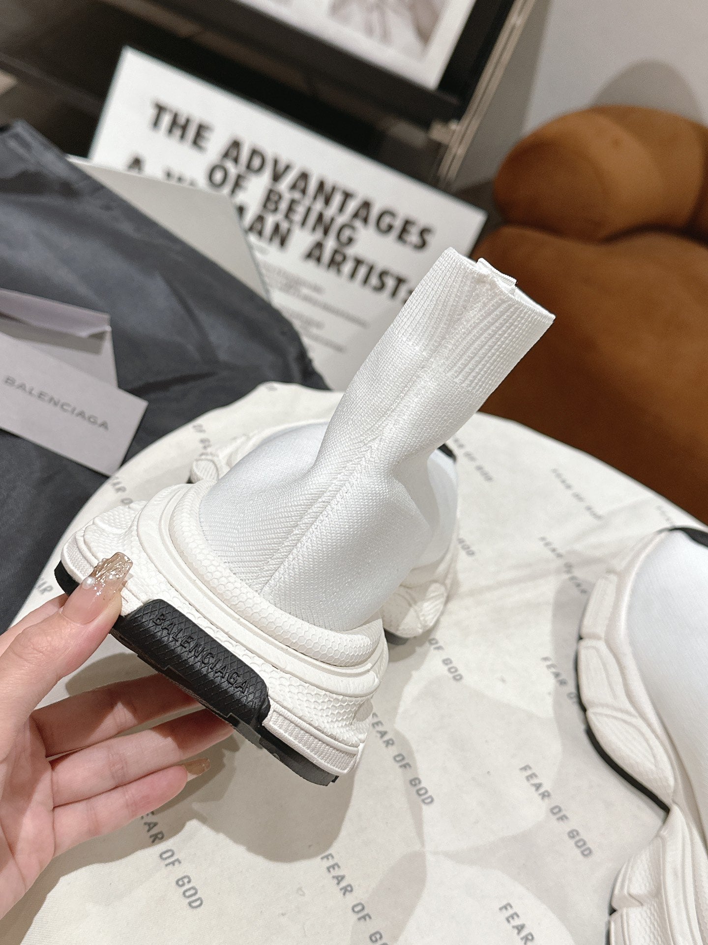 BALENCIAGA 25S SPEED TRAINER SNEAKERS 55 MM IN WHITE KNIT - 35