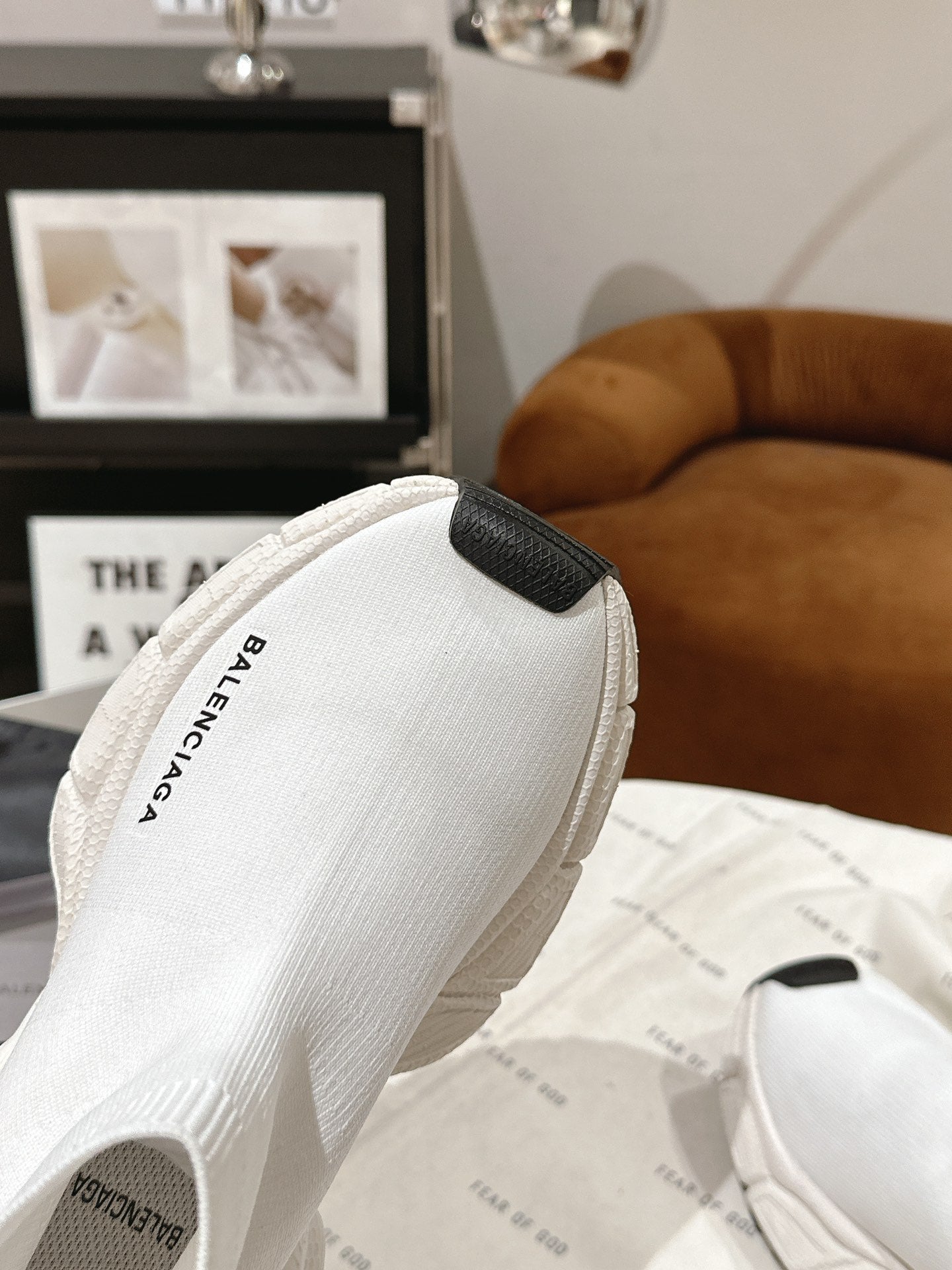BALENCIAGA 25S SPEED TRAINER SNEAKERS 55 MM IN WHITE KNIT - 35