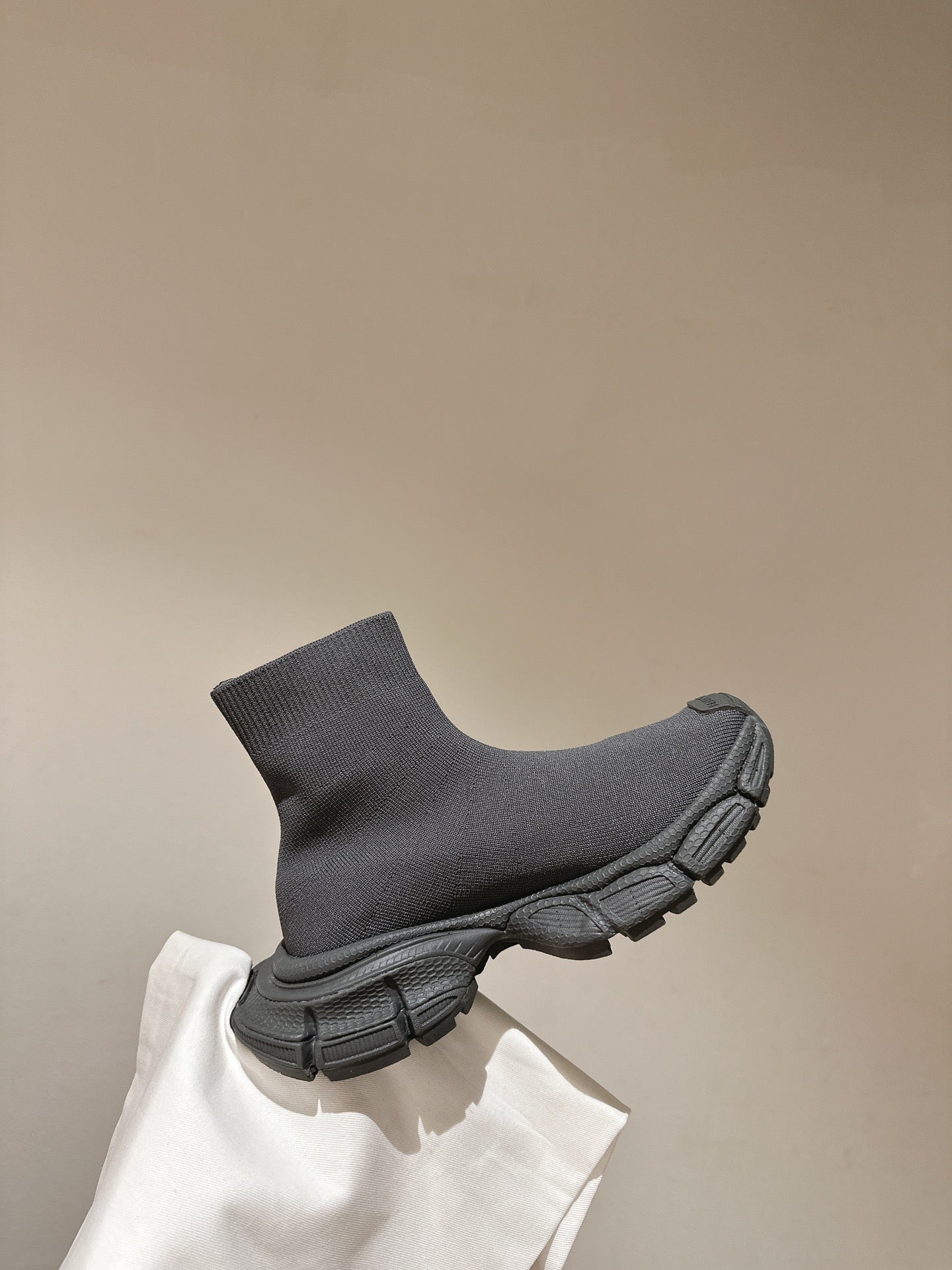 BALENCIAGA 25S SPEED TRAINER SNEAKERS 55 MM IN DARK GREY KNIT - 35