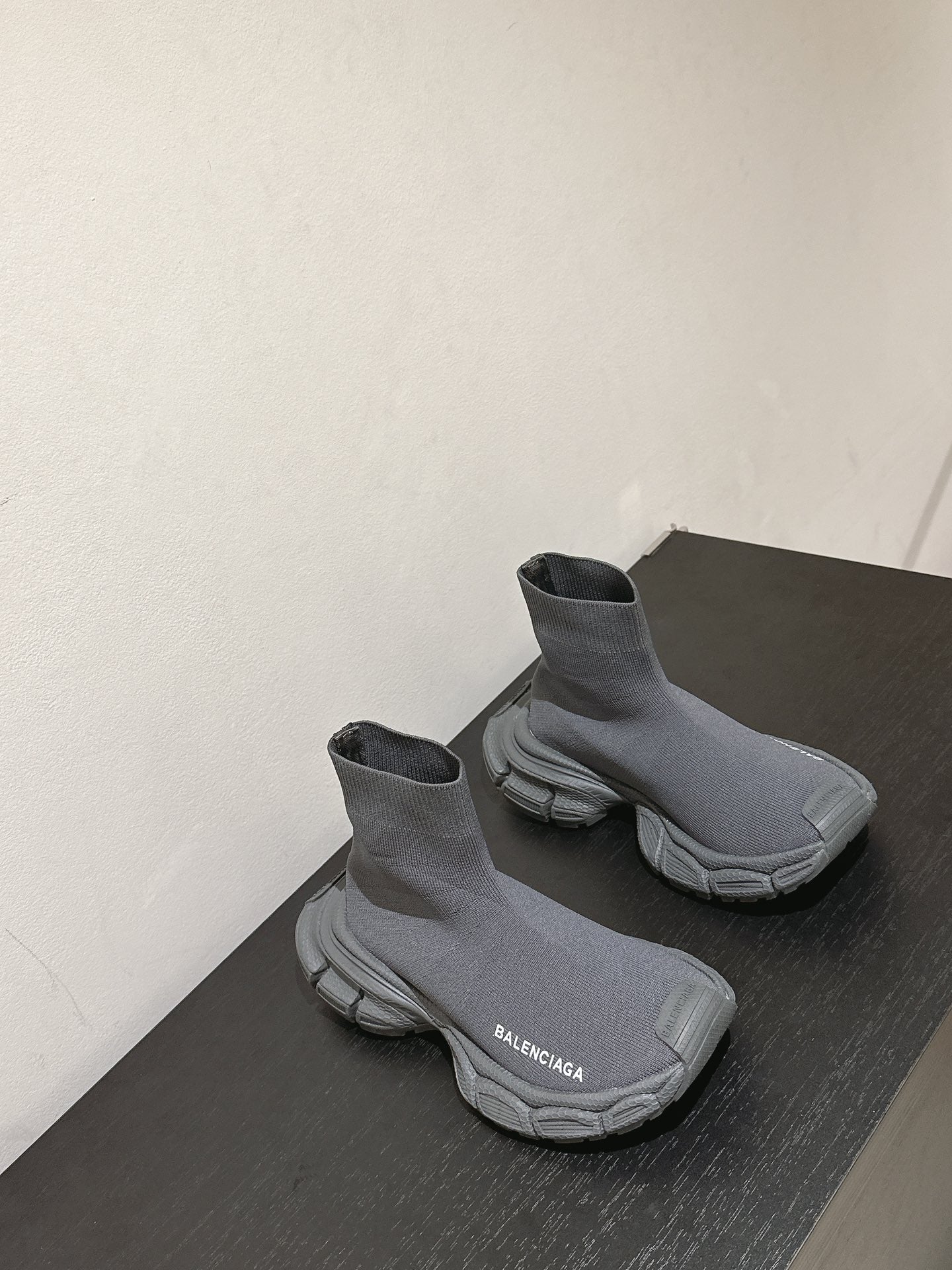 BALENCIAGA 25S SPEED TRAINER SNEAKERS 55 MM IN DARK GREY KNIT - 35