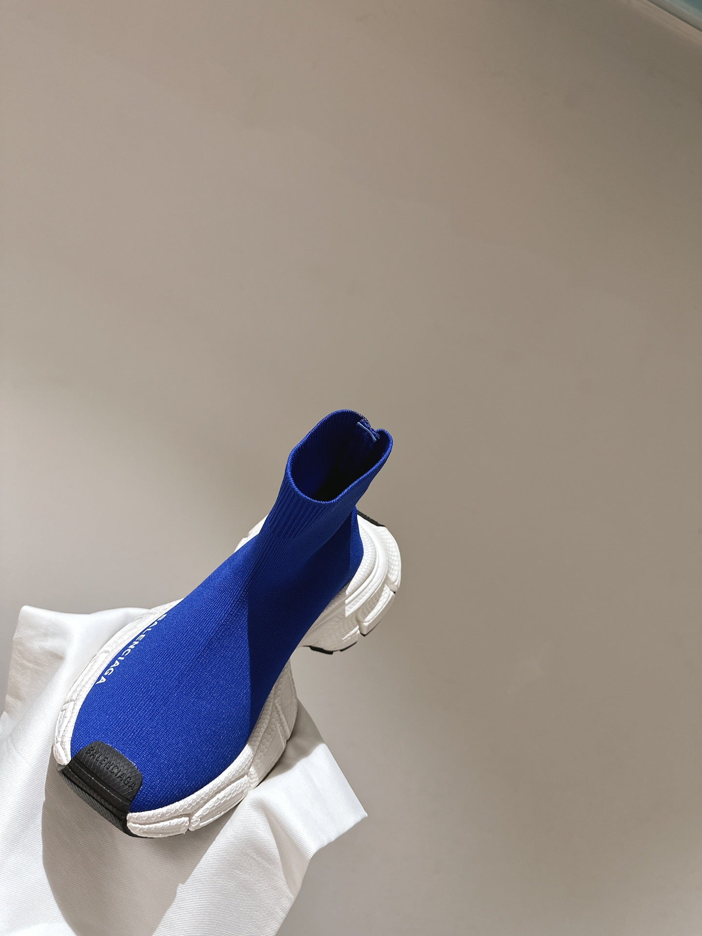 BALENCIAGA 25S SPEED TRAINER SNEAKERS 55 MM IN BLUE KNIT - 35