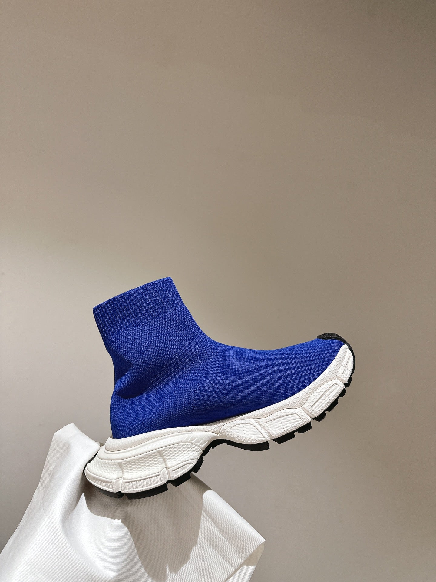 BALENCIAGA 25S SPEED TRAINER SNEAKERS 55 MM IN BLUE KNIT - 35