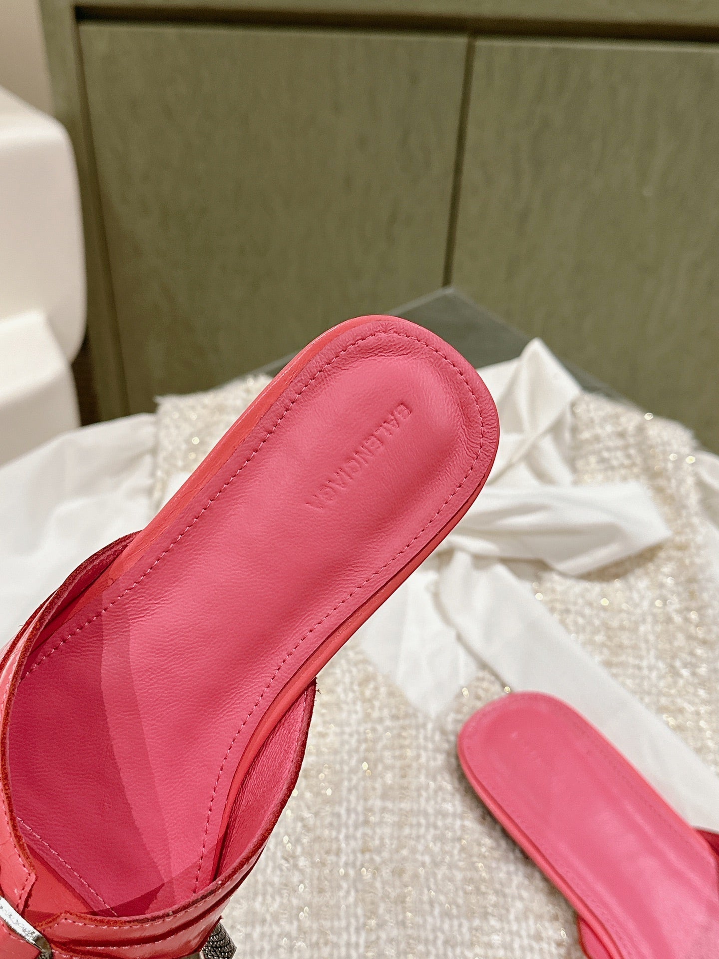 CAGOLE FLAT SANDALS IN ROMAN PINK WAX-OIL SHEEPSKIN - 34