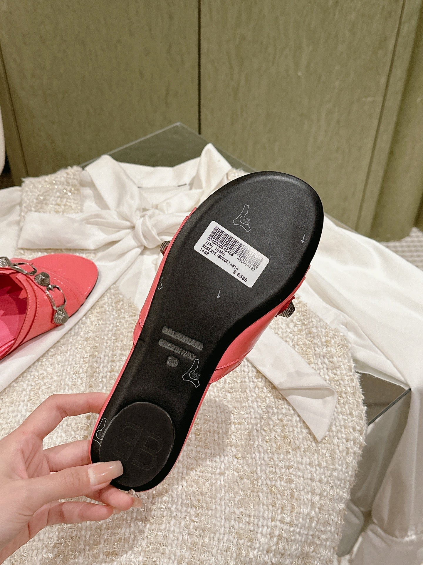 CAGOLE FLAT SANDALS IN ROMAN PINK WAX-OIL SHEEPSKIN - 34