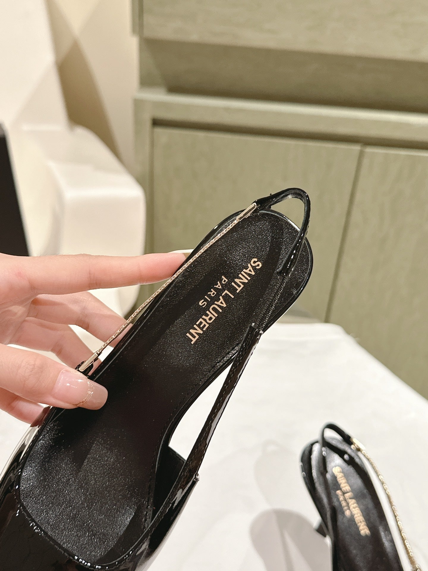 BLAKE SLINGBACK PUMPS 80 IN BLACK PATENT LEATHER - 35