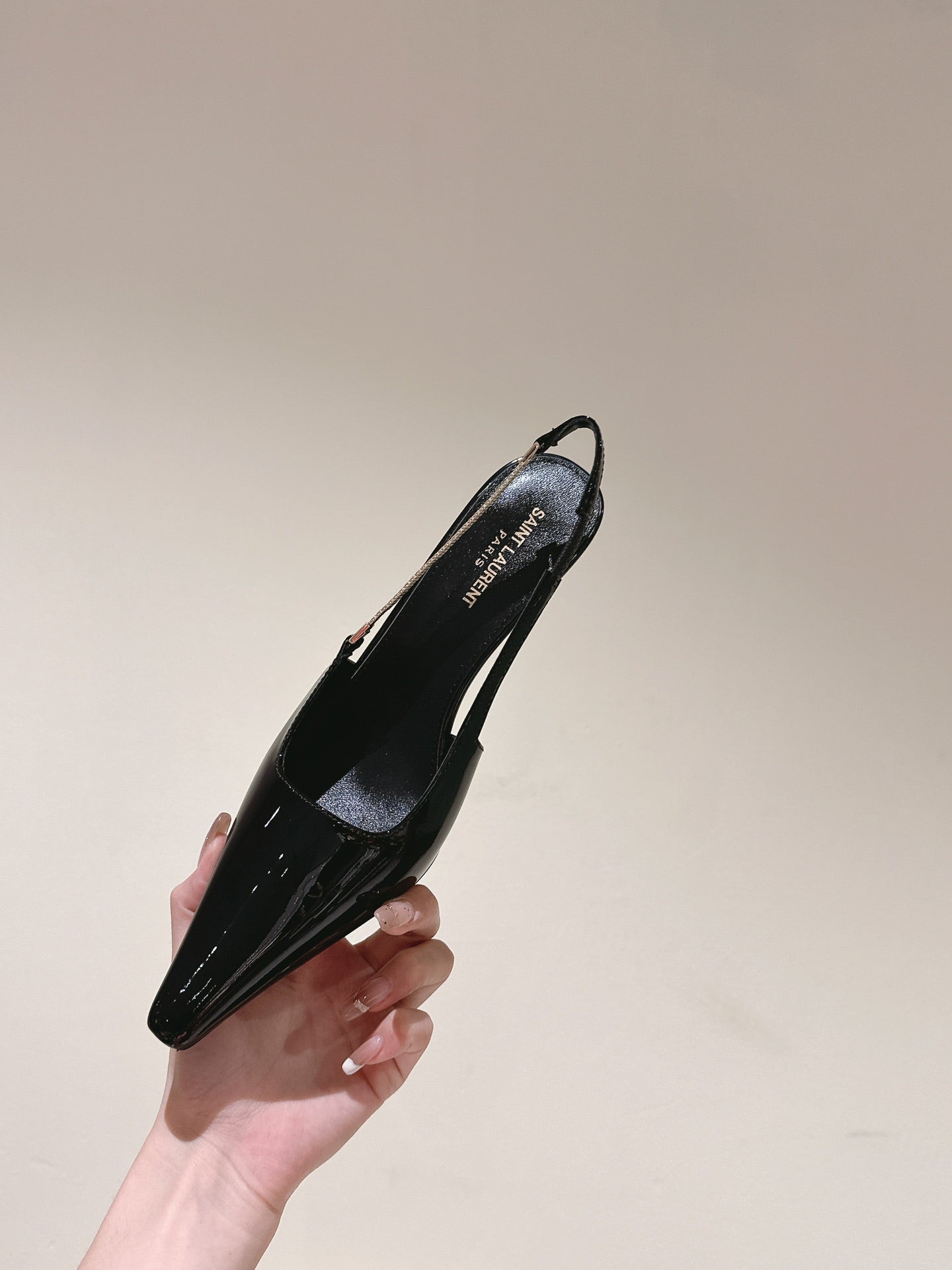 BLAKE SLINGBACK PUMPS 80 IN BLACK PATENT LEATHER - 35