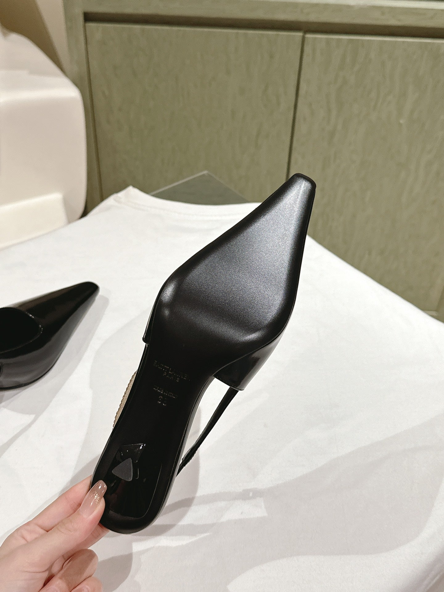 BLAKE SLINGBACK PUMPS 80 IN BLACK LEATHER - 35