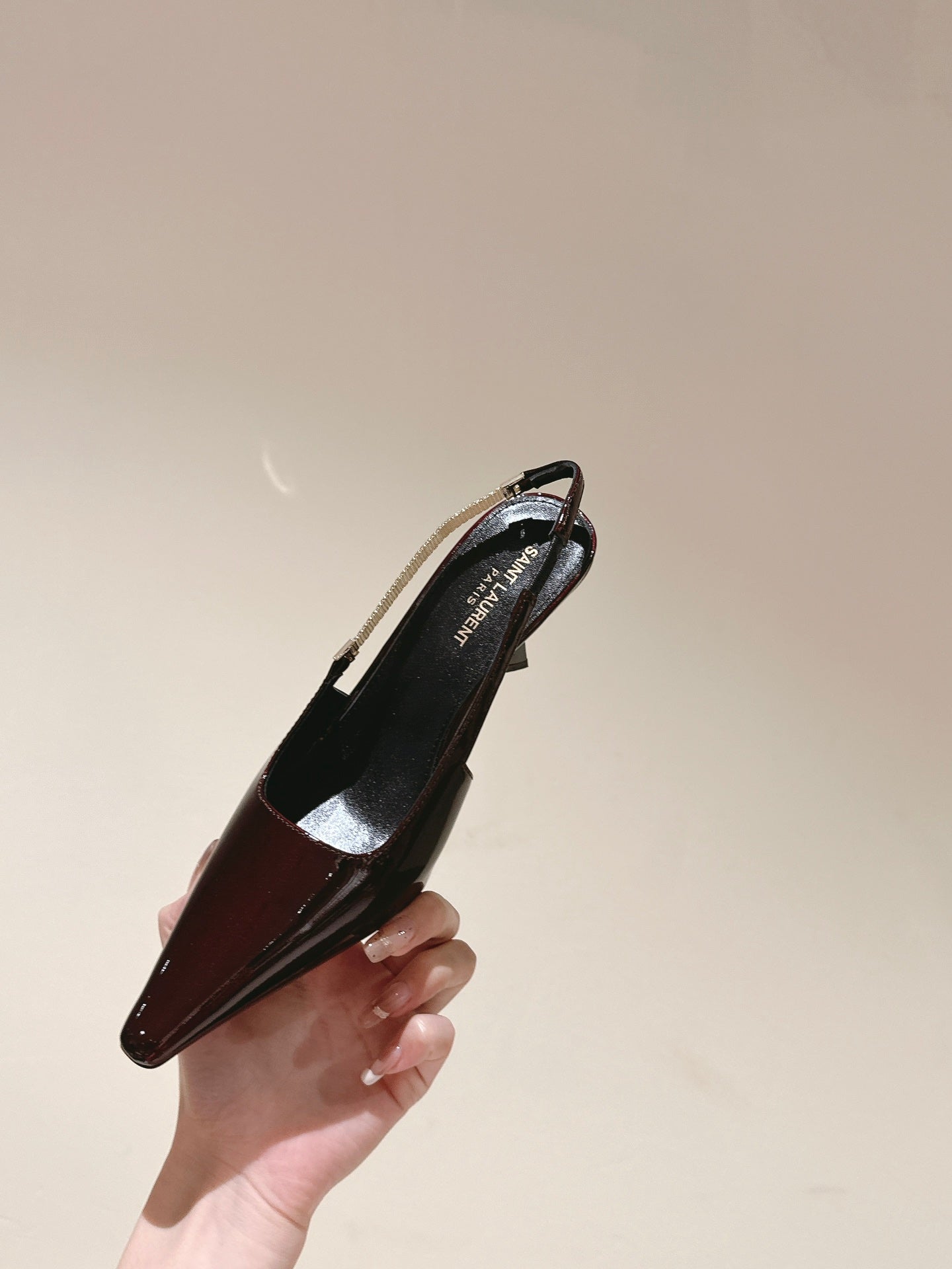 BLAKE SLINGBACK PUMPS 80 IN WINE PATENT LEATHER - 35