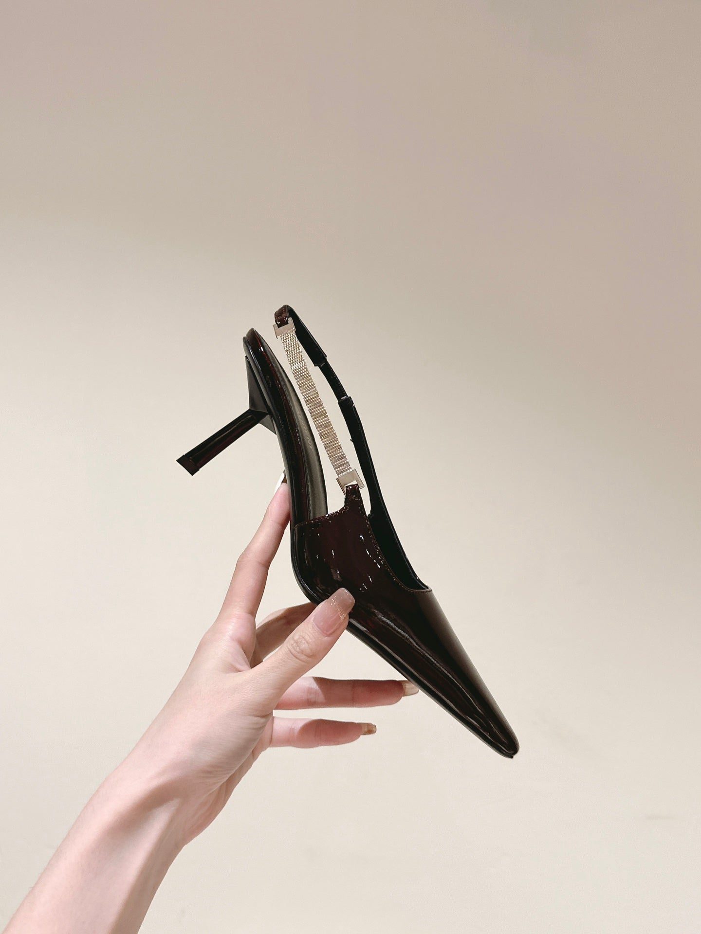 BLAKE SLINGBACK PUMPS 80 IN WINE PATENT LEATHER - 35