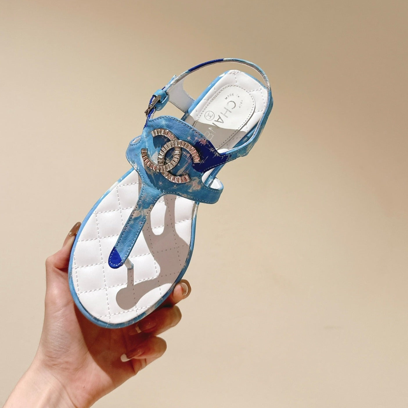 Chanel Velvet sandal blue - 35