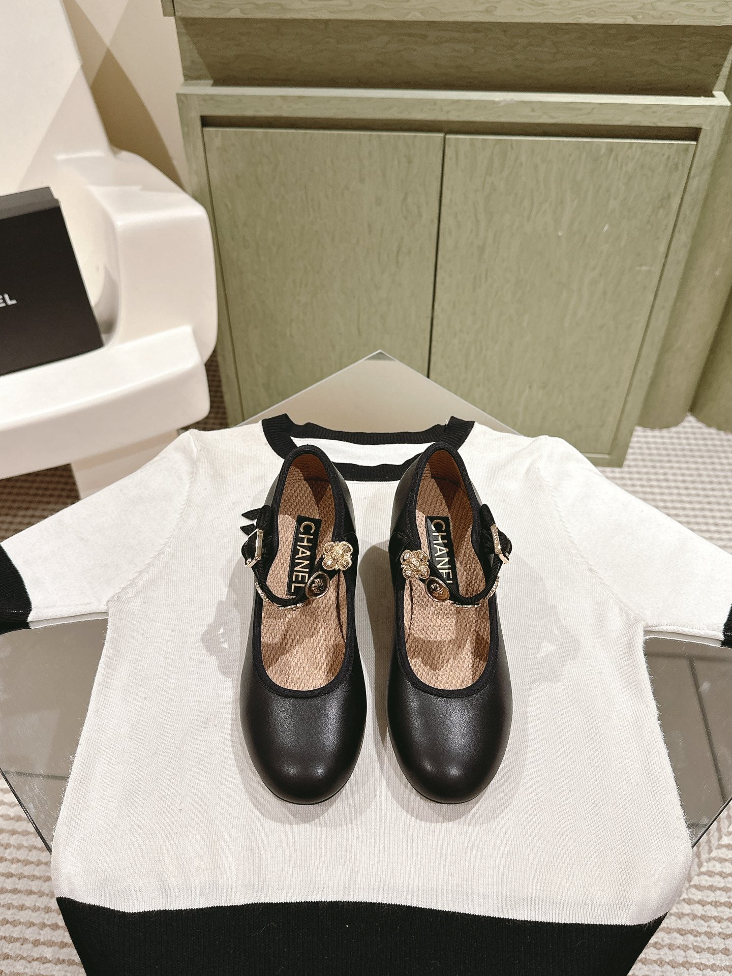 CC HIGH MARY JANE BLACK LAMBSKIN - 35