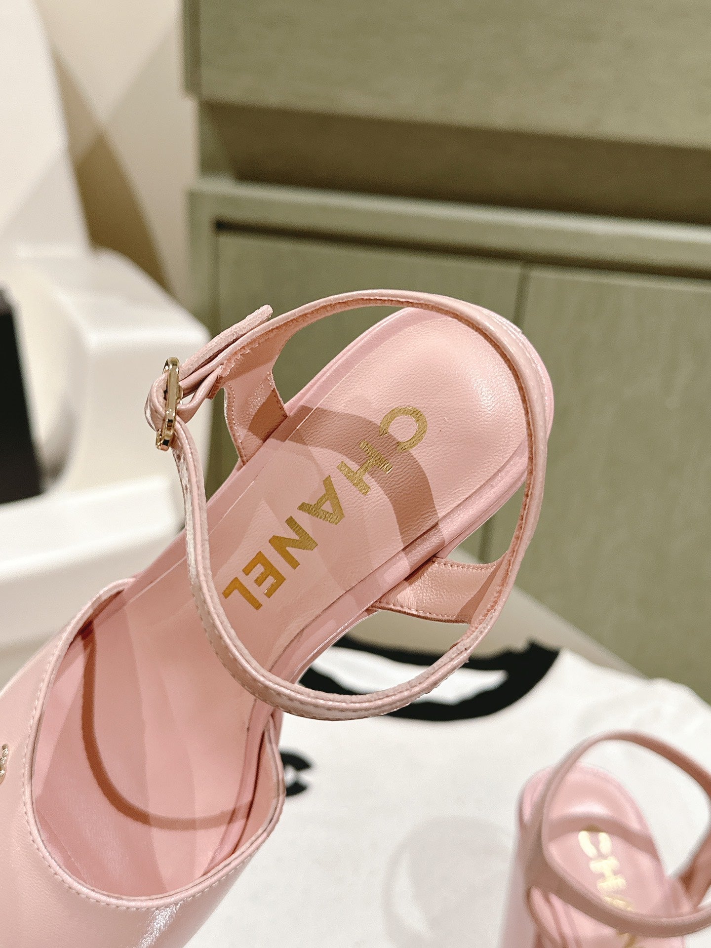 CC HIGH SANDAL LIGHT PINK CALFSKIN - 35