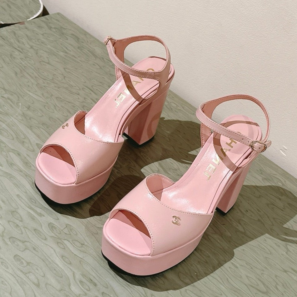 CC HIGH SANDAL LIGHT PINK CALFSKIN - 35