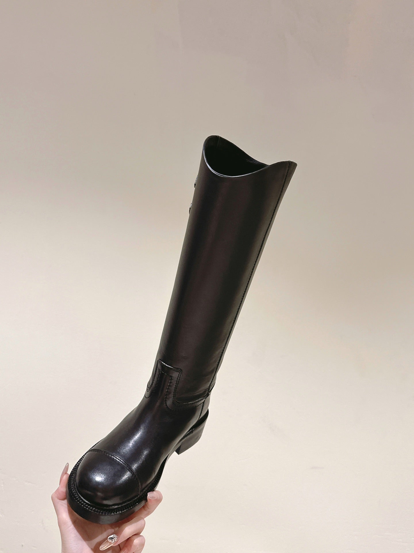 CC HIGH BOOTS BLACK CALFSKIN - 35