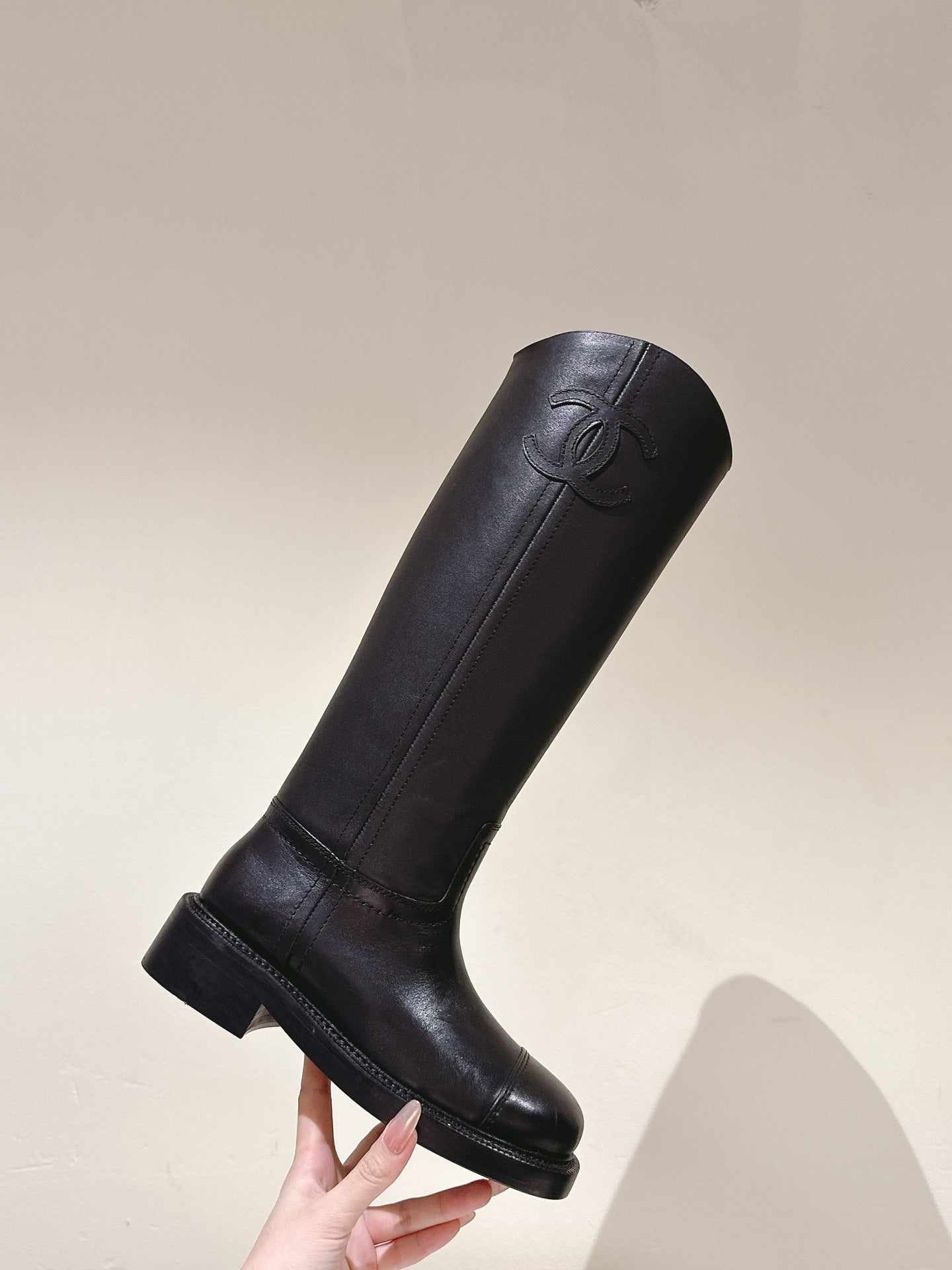CC HIGH BOOTS BLACK CALFSKIN - 35