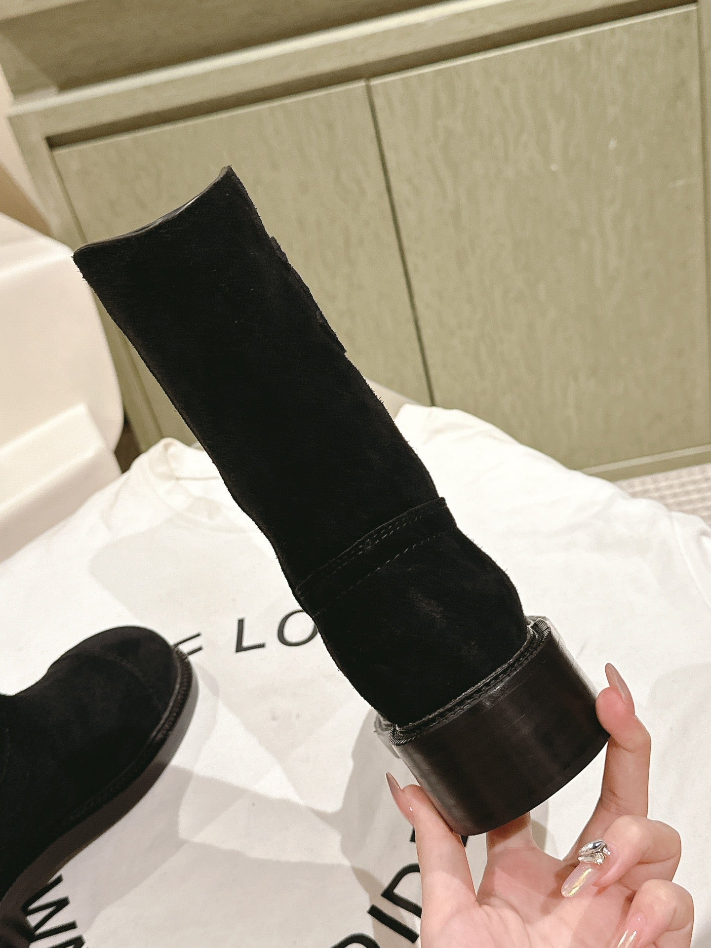 CC SHORT BOOTS BLACK SUEDE CALFSKIN - 35