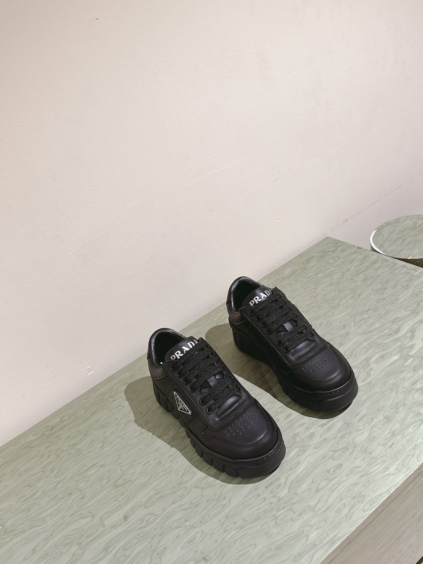 PRA FLATFORM SNEAKERS BLACK CALFSKIN - 35