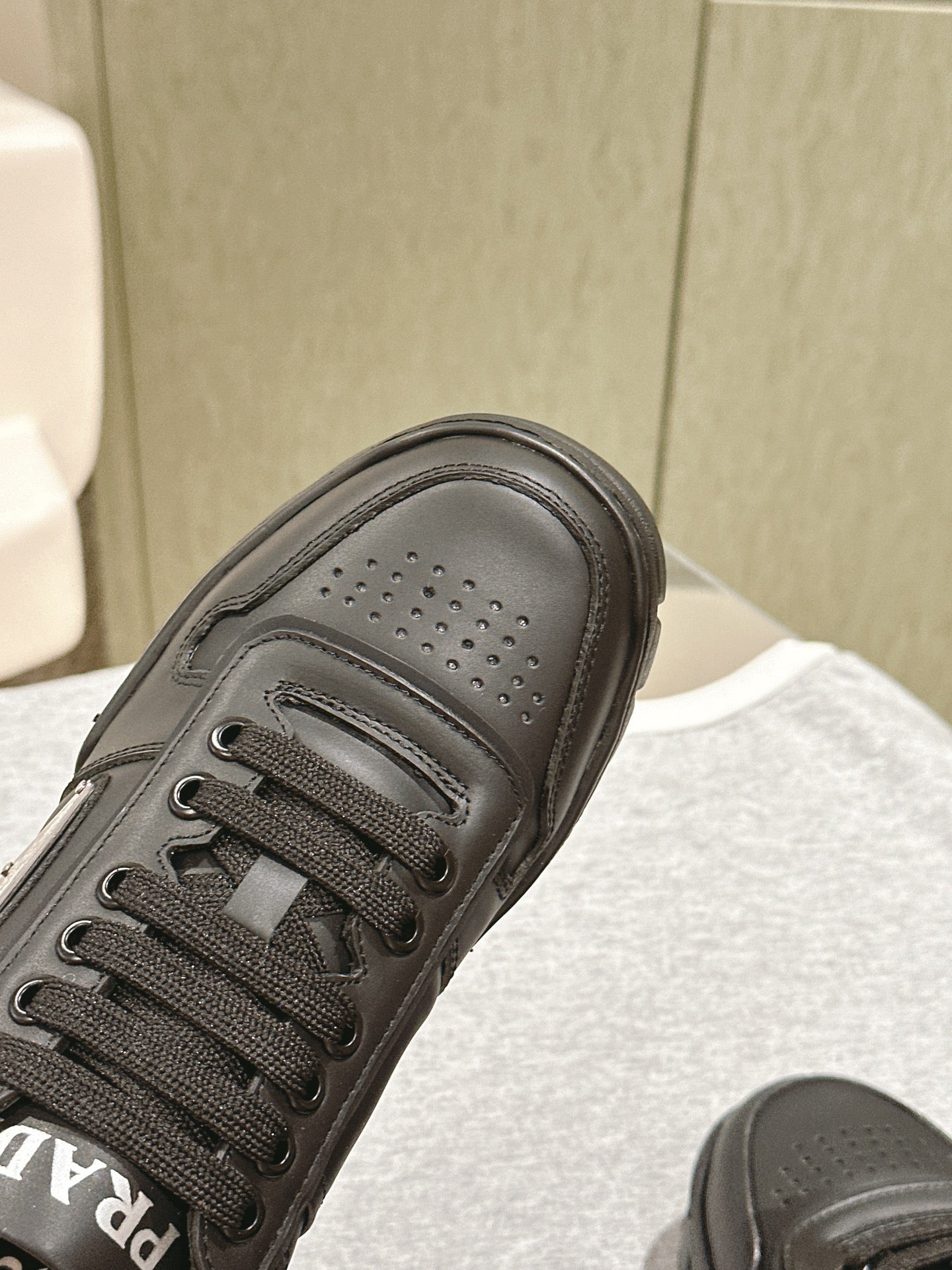 PRA FLATFORM SNEAKERS BLACK CALFSKIN - 35