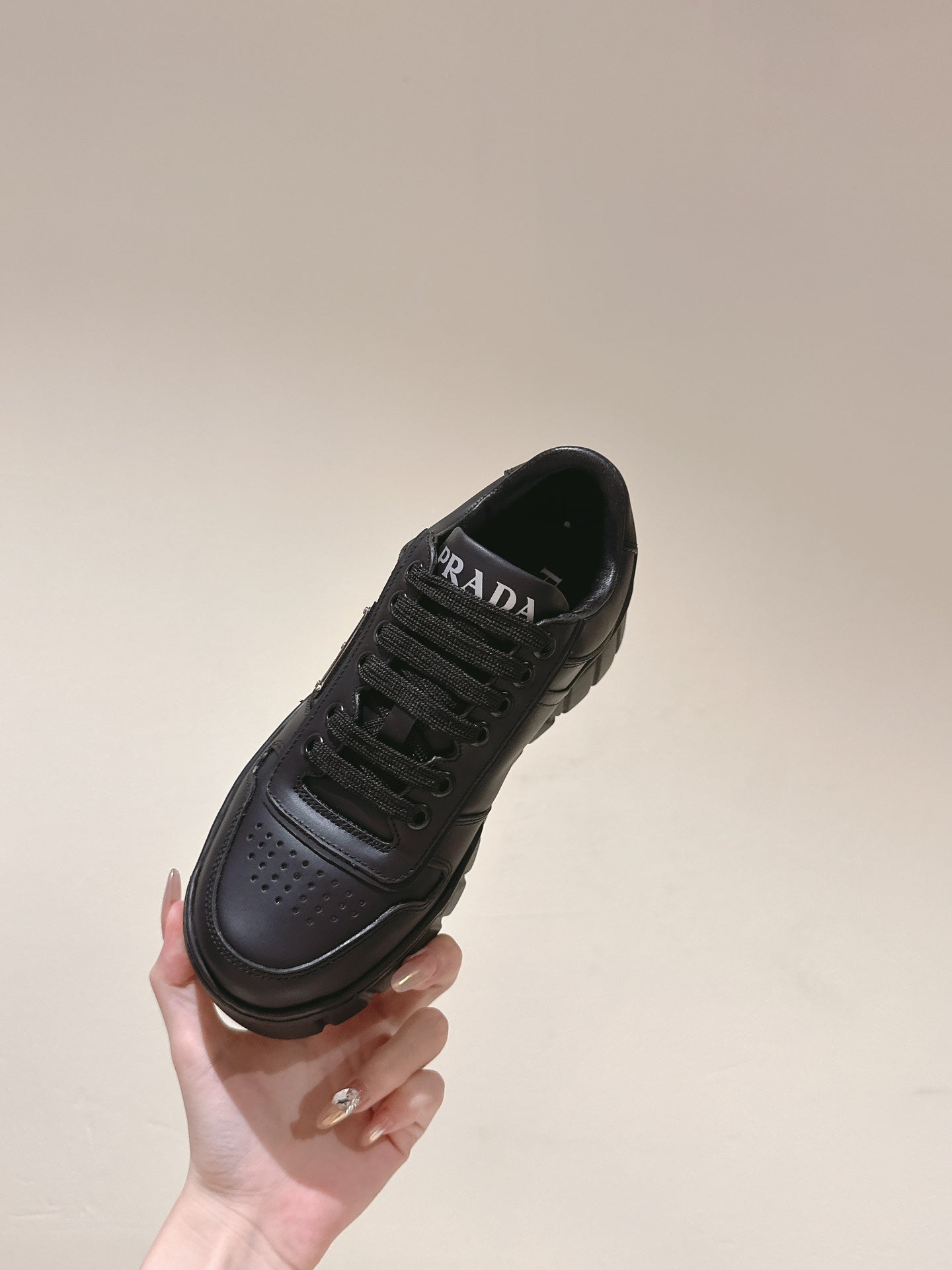 PRA FLATFORM SNEAKERS BLACK CALFSKIN - 35