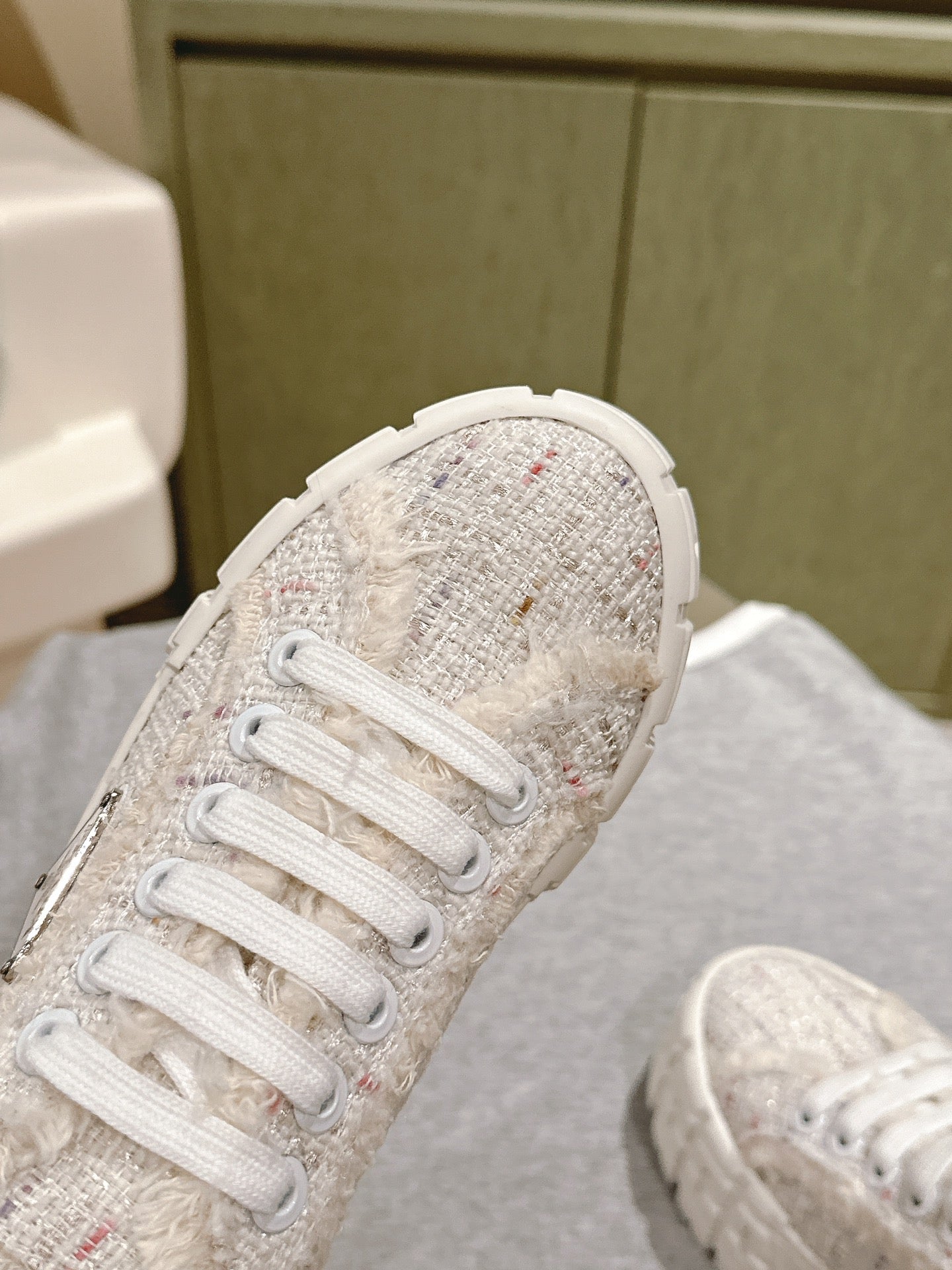 PRA DOUBLE WHEEL RE-NYLON GABARDINE SNEAKERS BEIGE FABRIC - 35