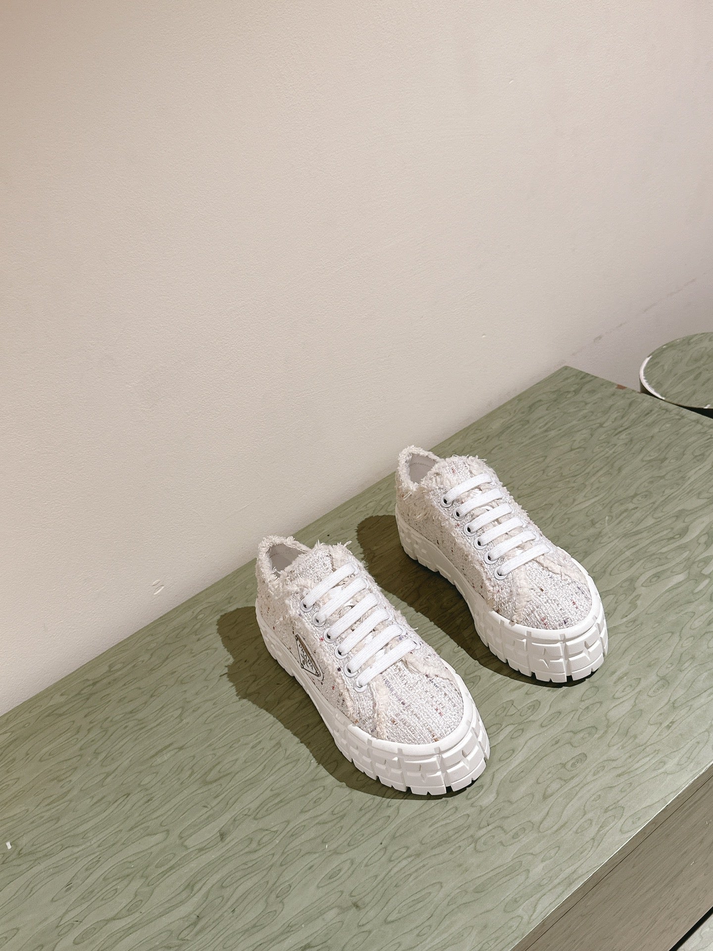 PRA DOUBLE WHEEL RE-NYLON GABARDINE SNEAKERS BEIGE FABRIC - 35