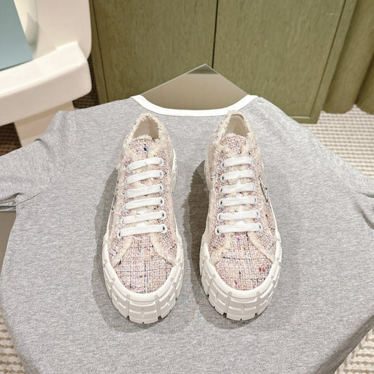 PRA DOUBLE WHEEL RE-NYLON GABARDINE SNEAKERS ALMOND FABRIC - 35