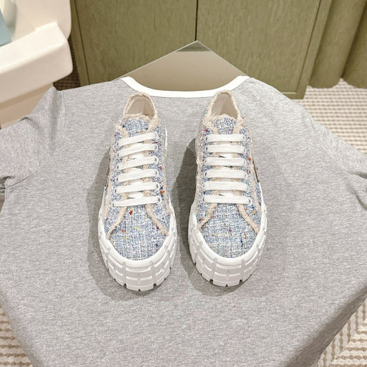 PRA DOUBLE WHEEL RE-NYLON GABARDINE SNEAKERS SKY FABRIC - 35