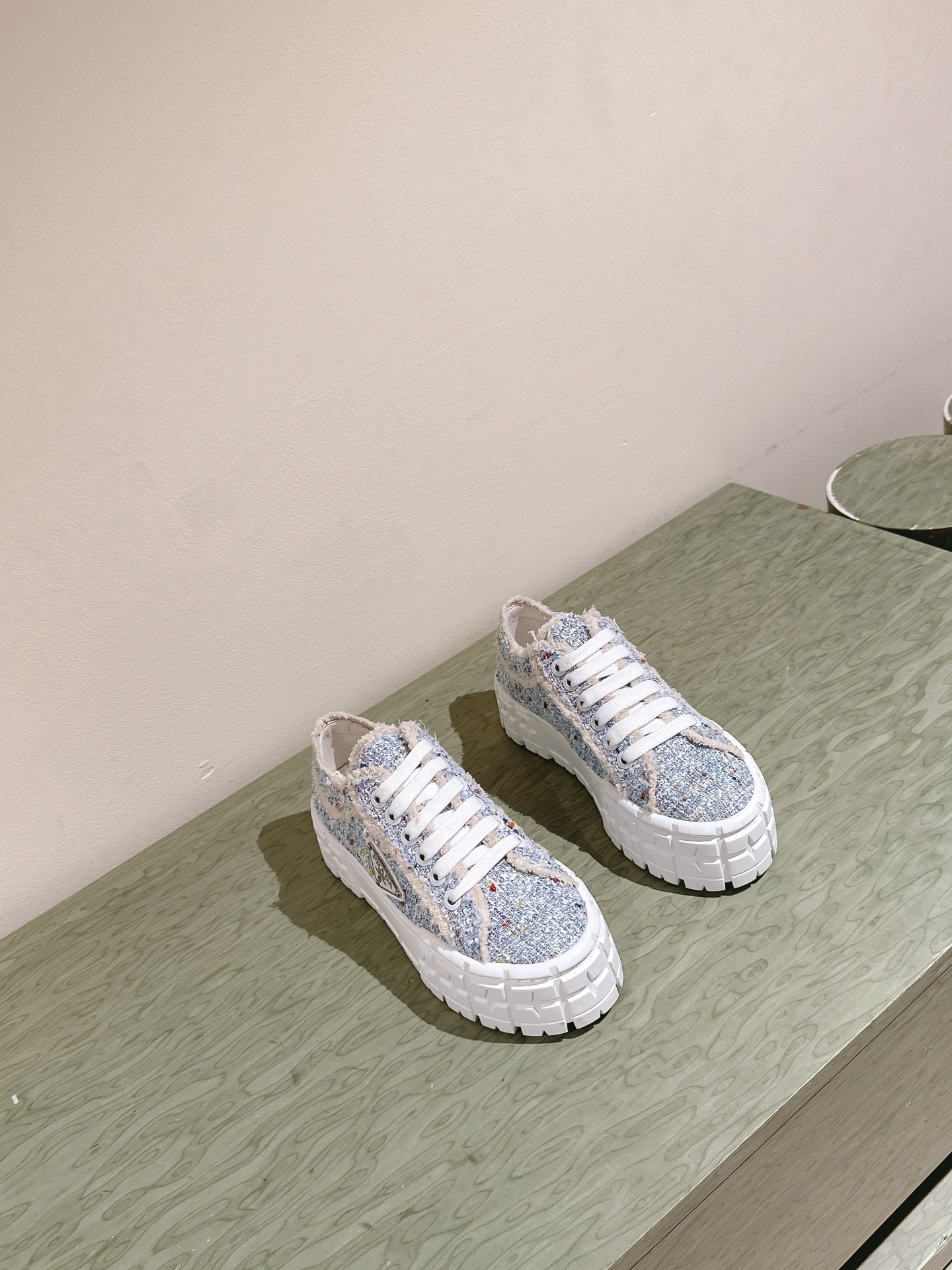 PRA DOUBLE WHEEL RE-NYLON GABARDINE SNEAKERS SKY FABRIC - 35