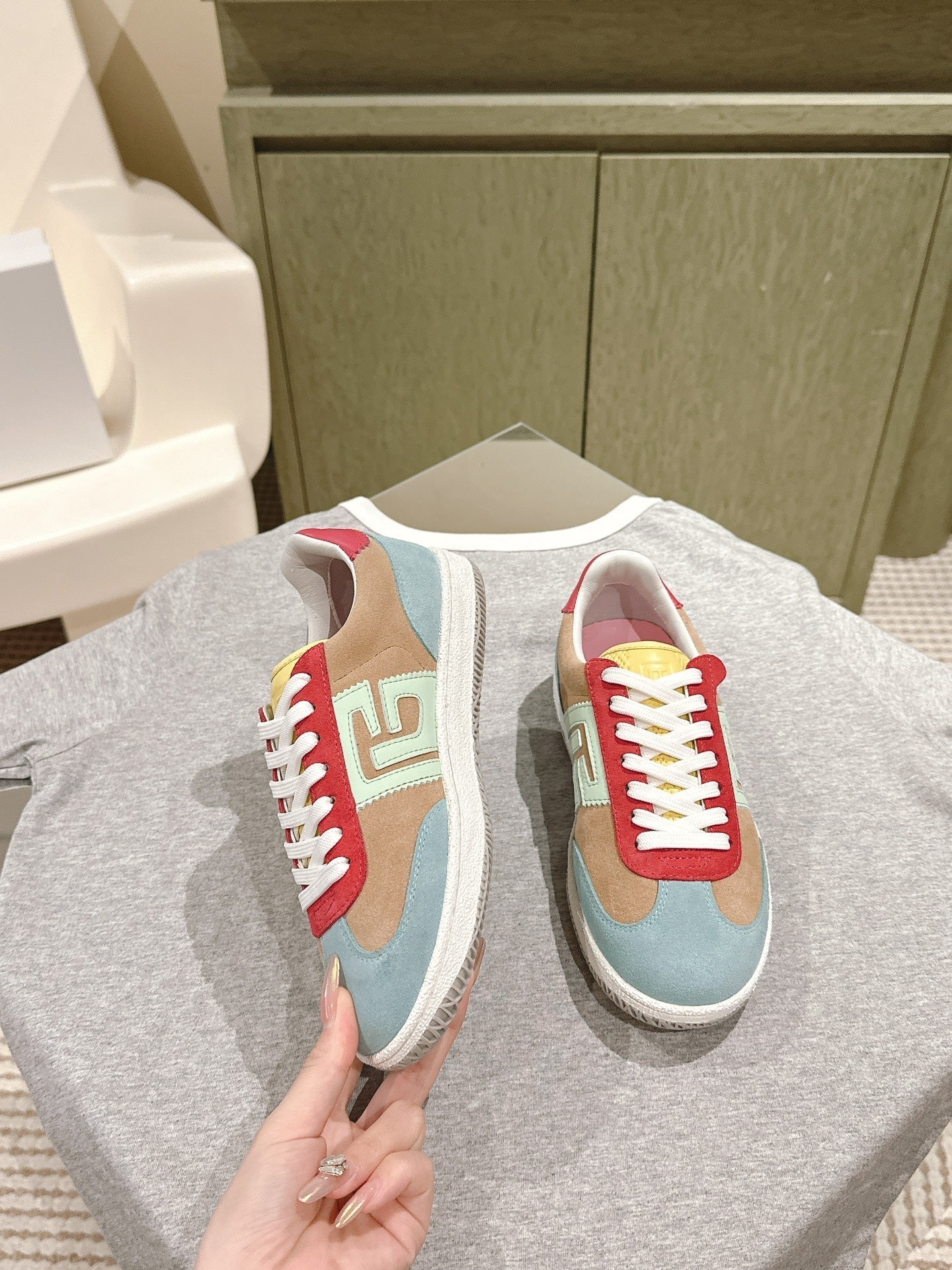 Кросівки BALMAIN 26S з різнокольорової замші
