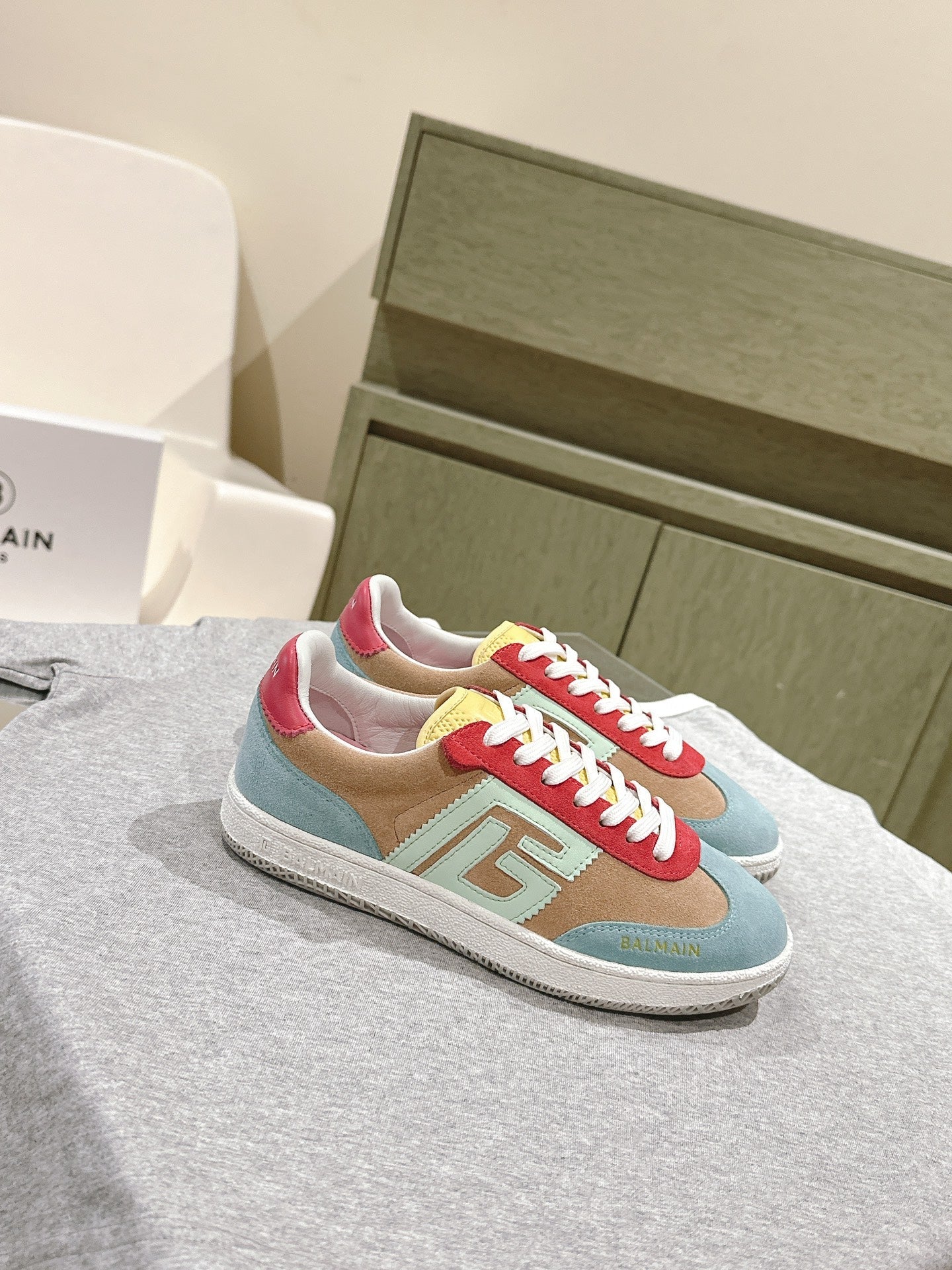 Кросівки BALMAIN 26S з різнокольорової замші
