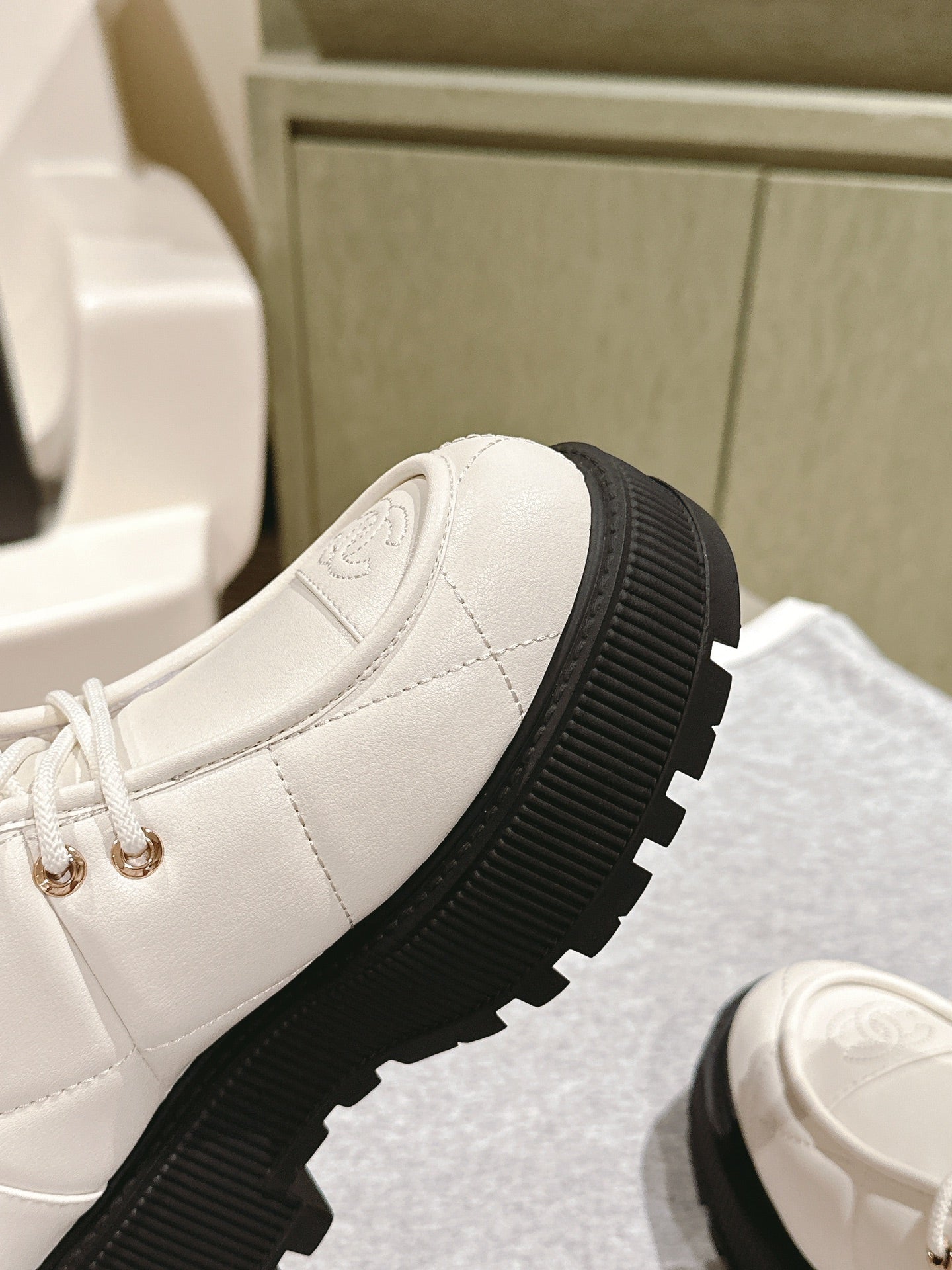 MARTIN BOOTS IN WHITE EMBROIDERED CALFSKIN - 35