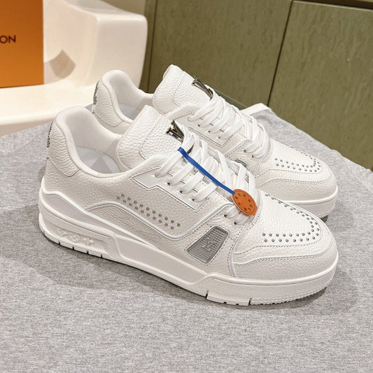 LV TRAINER SNEAKER IN WHITE CALFSKIN - 35