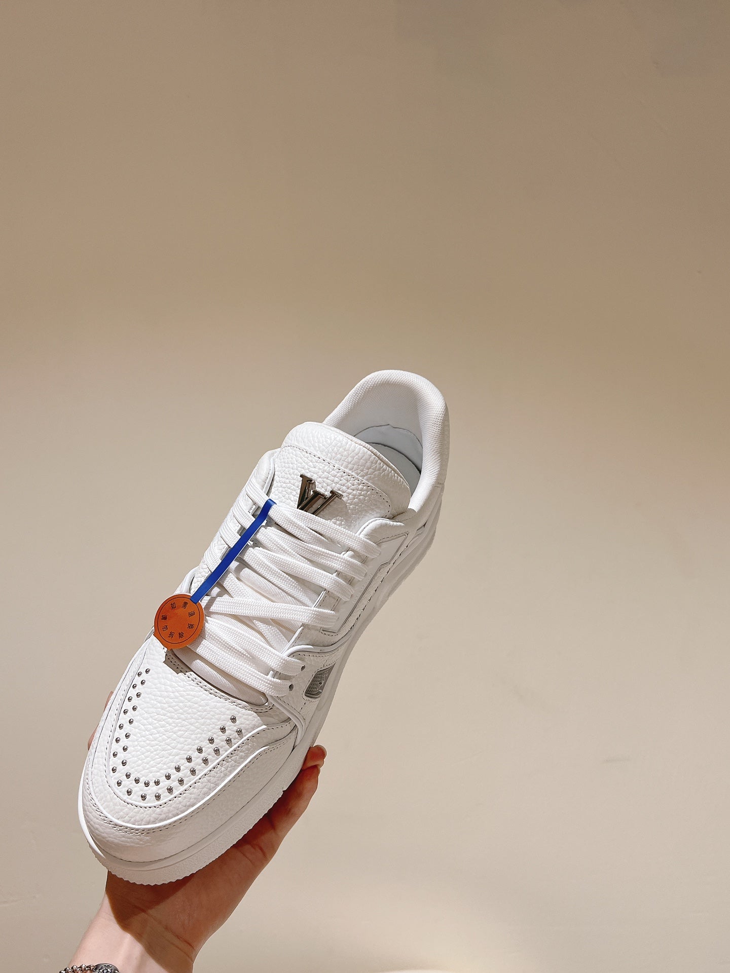 LV TRAINER SNEAKER IN WHITE CALFSKIN - 35