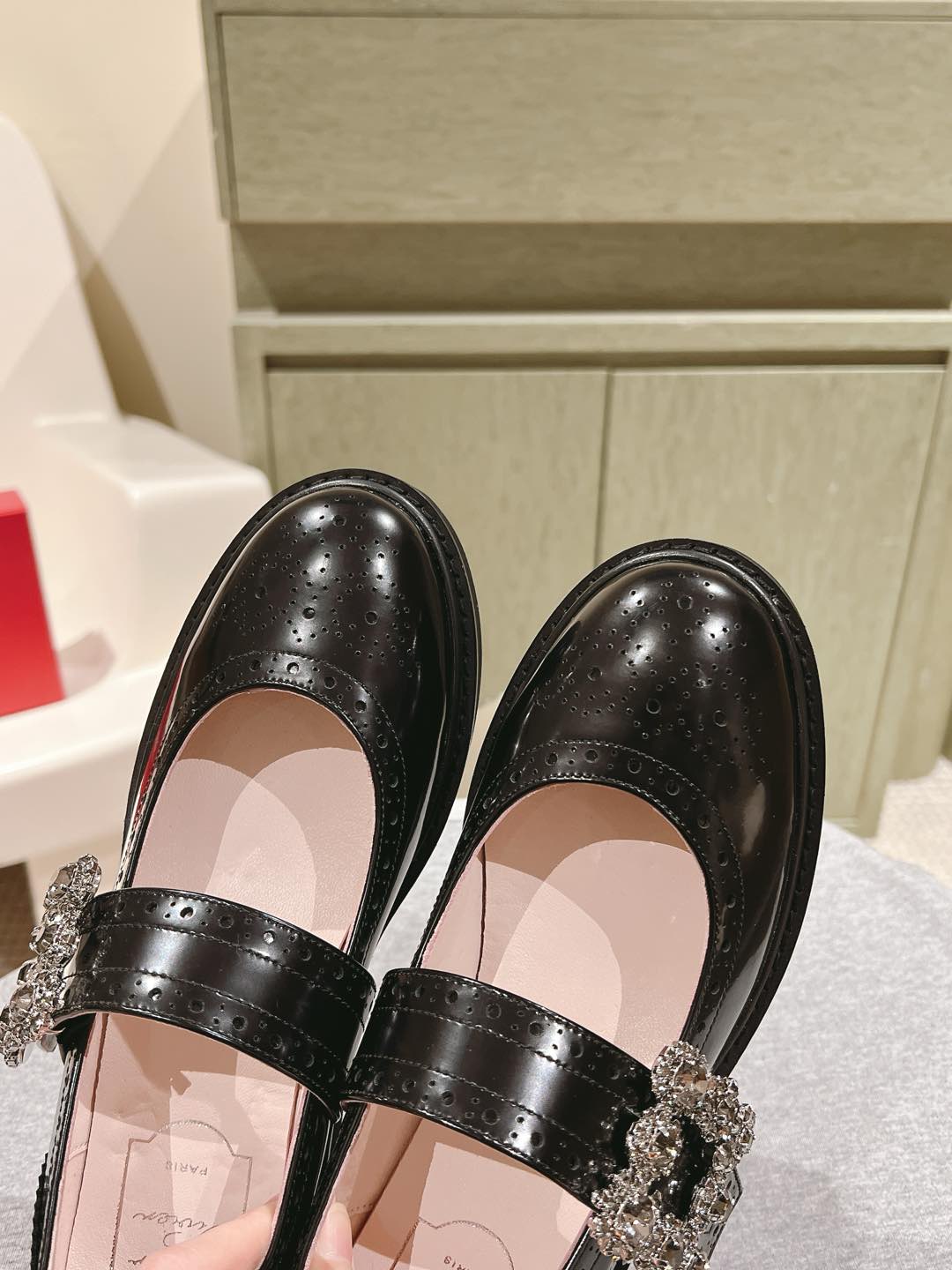 VIV' RANGERS MARY JANES IN BLACK CALFSKIN - 35