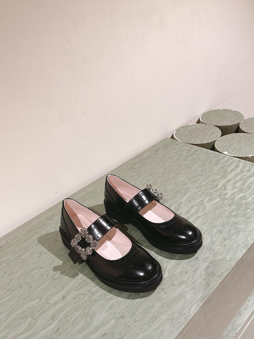 VIV' RANGERS MARY JANES IN BLACK CALFSKIN - 35