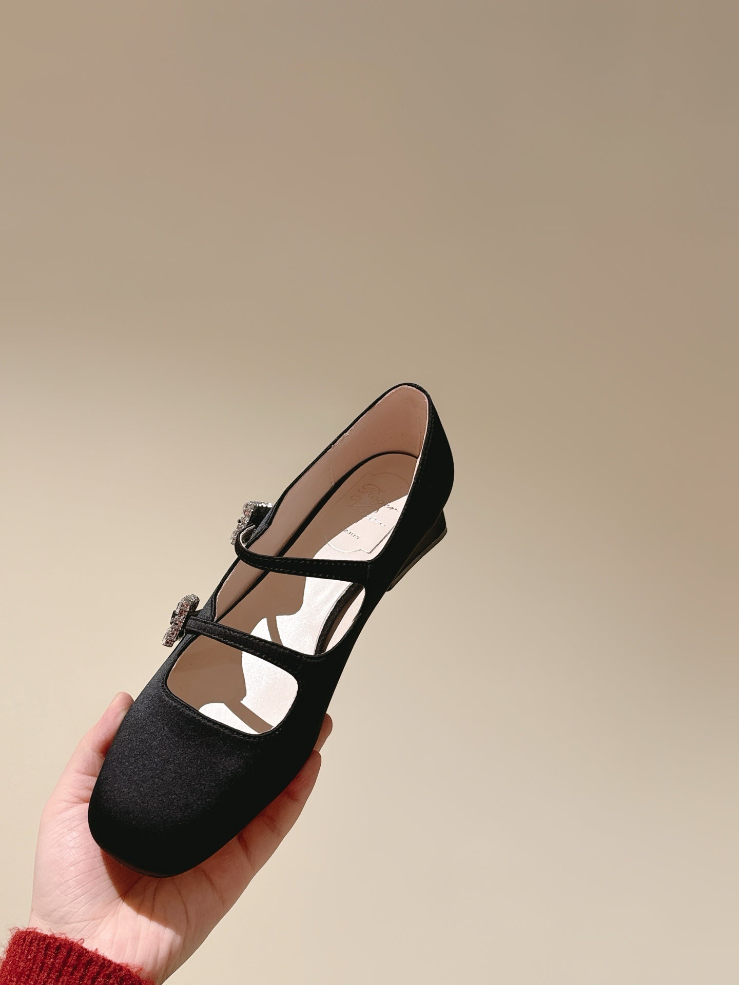 TRÈS VIVIER MARY JANE DOUBLE-STRAP IN BLACK SILK - 35