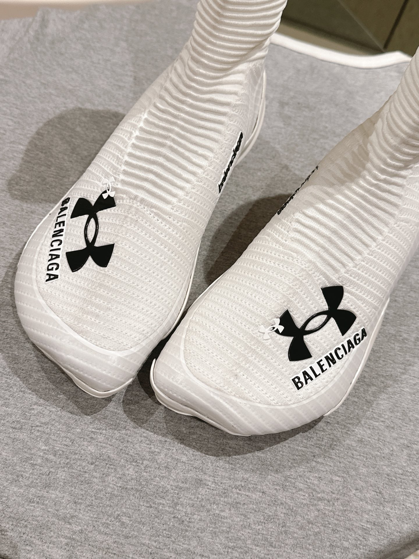 BALENCIAGA 25S HIGH-TOP SNEAKERS IN WHITE COTTON BLEND - 35